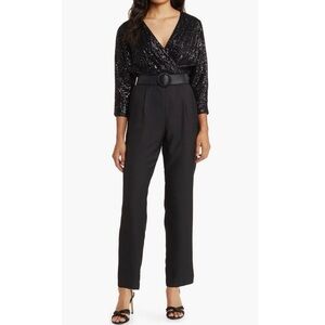 Eliza J Black Sequin Jumpsuit